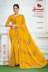 Laxmipati Diwani N-2125 Chiffon Mustard Saree