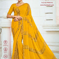 Laxmipati Diwani N-2125 Chiffon Mustard Saree
