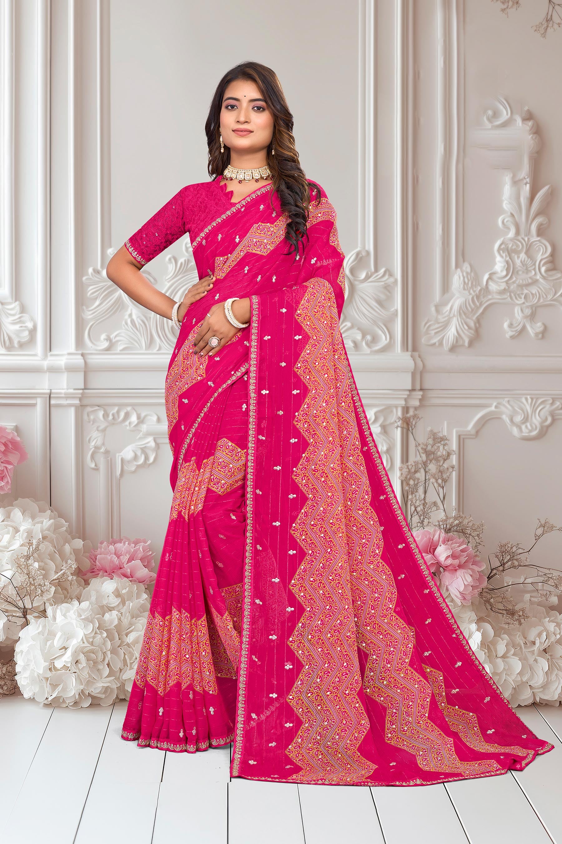 Light pink colour saree​