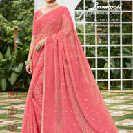 Laxmipati Diwani N-2126 Chiffon Peach Saree