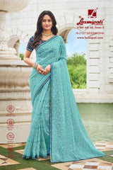 Laxmipati Diwani N-2127 Brasso Sky Blue Saree