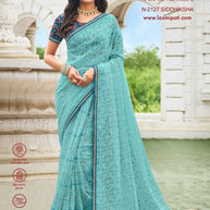 Laxmipati Diwani N-2127 Brasso Sky Blue Saree