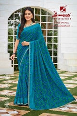 Laxmipati Diwani N-2129 Georgette Teal Green Saree