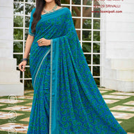 Laxmipati Diwani N-2129 Georgette Teal Green Saree