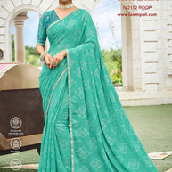Laxmipati Diwani N-2132 Chiffon Teal Blue Saree