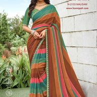 Laxmipati Diwani N-2133 Chiffon Multicolor Saree