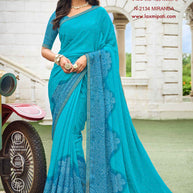 Laxmipati Diwani N-2134 Chiffon Blue Saree