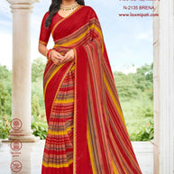 Laxmipati Diwani N-2135 Chiffon Red Saree