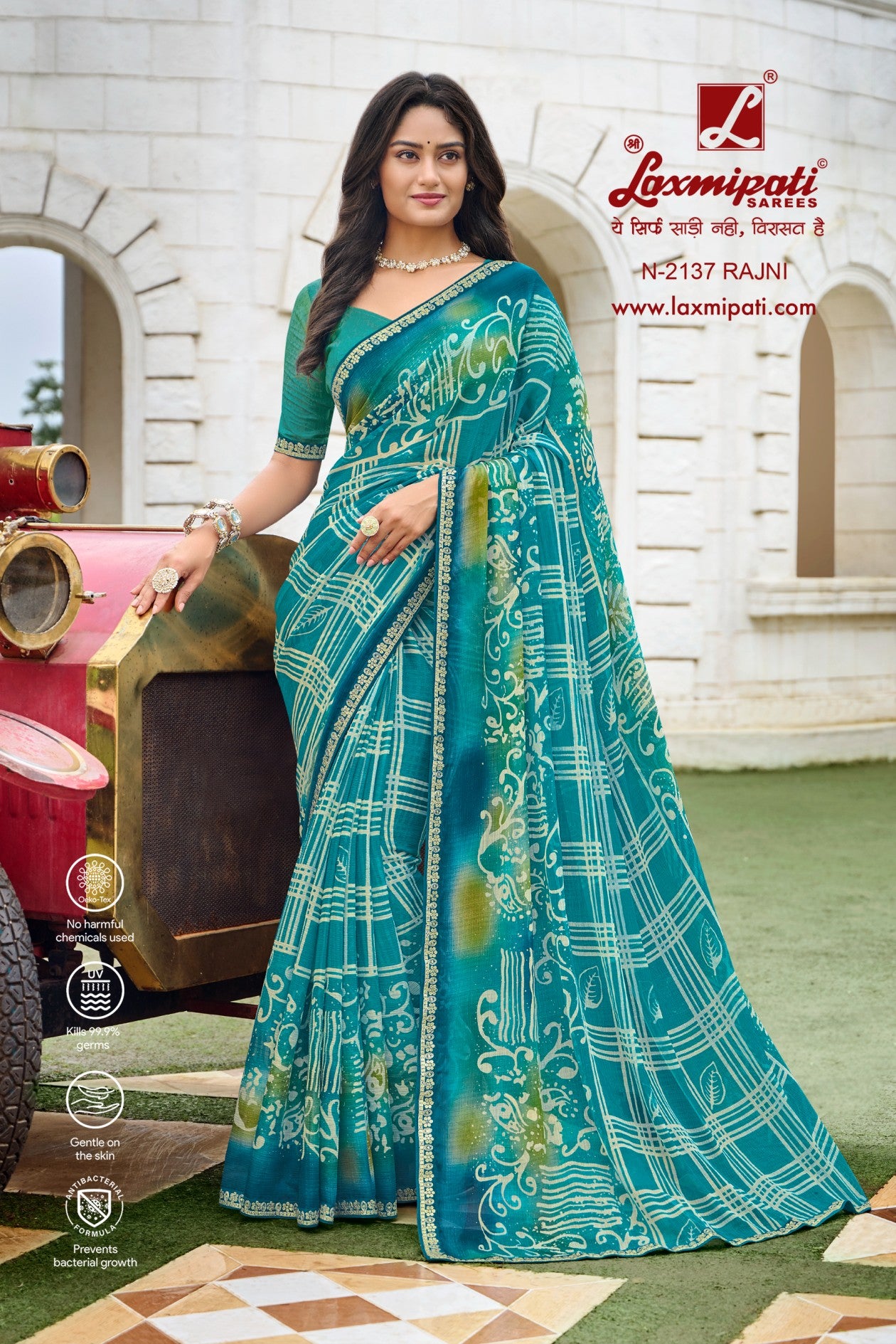 Laxmipati Diwani N-2137 Chiffon Blue Saree