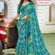Laxmipati Diwani N-2137 Chiffon Blue Saree