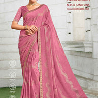 Laxmipati Diwani N-2140 Satin Chiffon Pink Saree