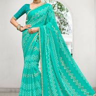 Laxmipati Diwani N-2142 Chiffon Green Saree