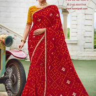 Laxmipati Diwani N-2143 Chiffon Red Saree