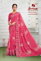 Laxmipati Diwani N-2146 Chiffon Butti Pink Saree