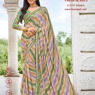 Laxmipati Diwani N-2147 Lehariya Jacquard Multicolor Saree
