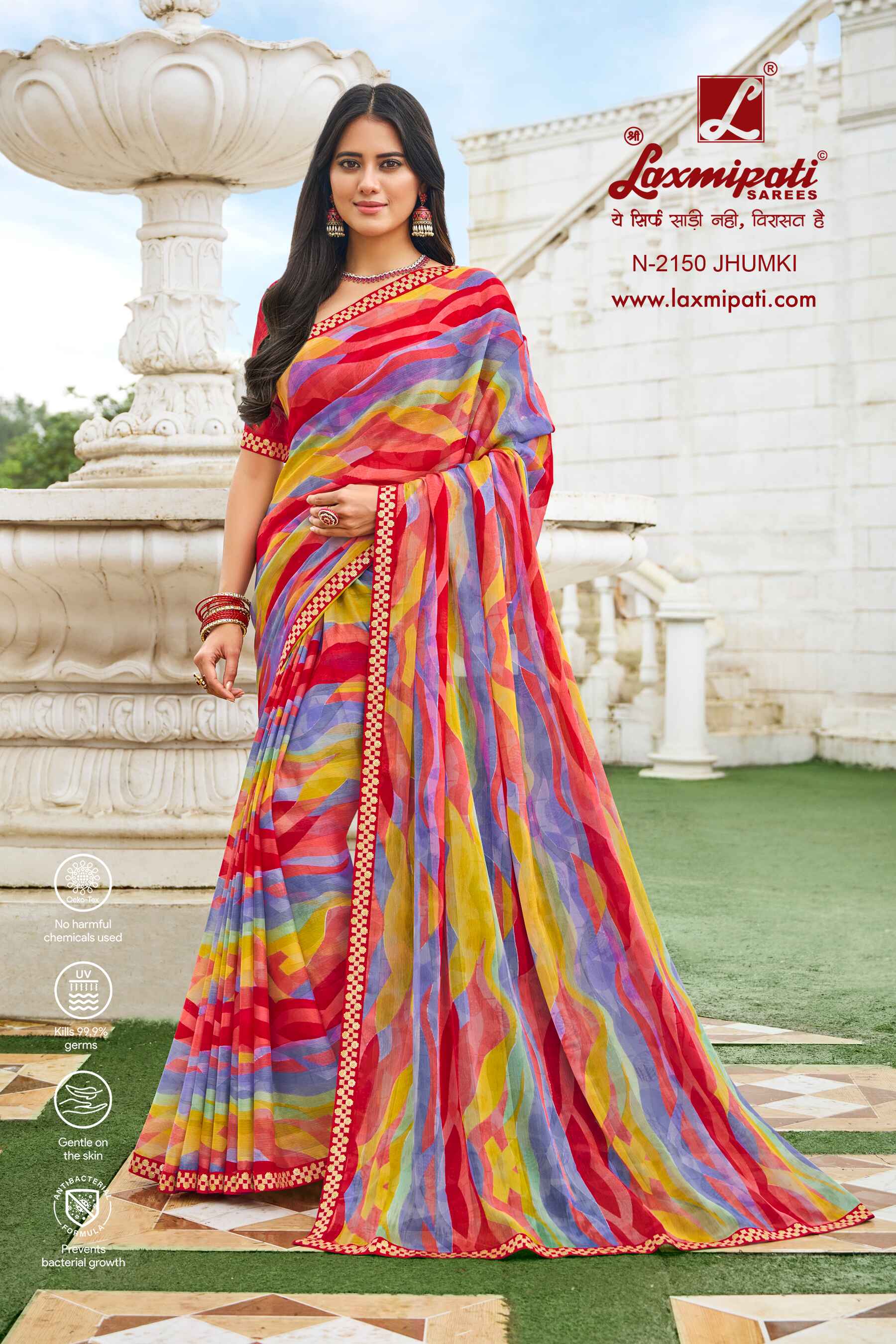 Laxmipati Diwani N-2150 Chiffon Multicolor Saree