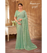 Laxmipati Chulbuli N-2154 Satin Chiffon Sea Green Saree