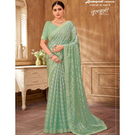 Laxmipati Chulbuli N-2154 Satin Chiffon Sea Green Saree