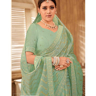 Laxmipati Chulbuli N-2154 Satin Chiffon Sea Green Saree
