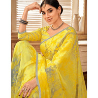Laxmipati Chulbuli N-2155 Chiffon Yellow Saree