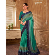 Laxmipati Chulbuli N-2157 Satin Chiffon Blue Saree