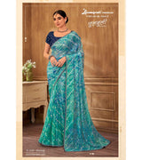 Laxmipati Chulbuli N-2160 Chiffon Viscose Blue Saree