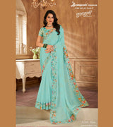 Laxmipati Chulbuli N-2162 Satin Blue Saree