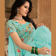 Laxmipati Chulbuli N-2162 Satin Blue Saree
