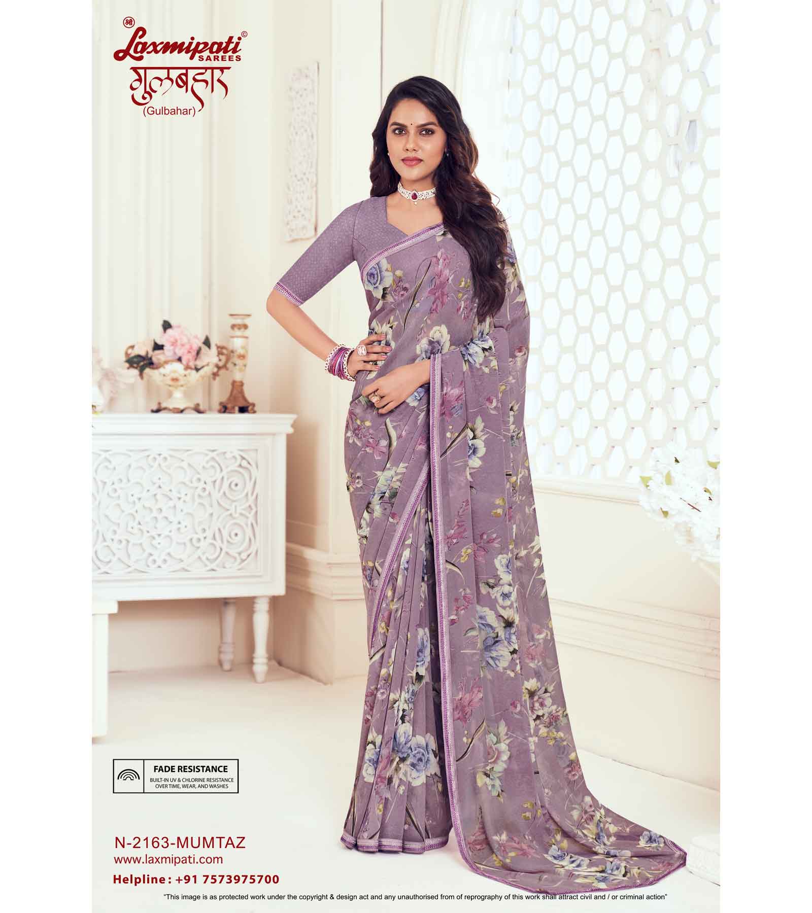 Laxmipati Gulbhar N-2163 Georgette Purple Saree