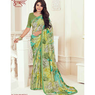 Laxmipati Gulbhar N-2164 Georgette Green Saree