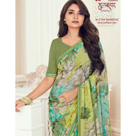 Laxmipati Gulbhar N-2164 Georgette Green Saree