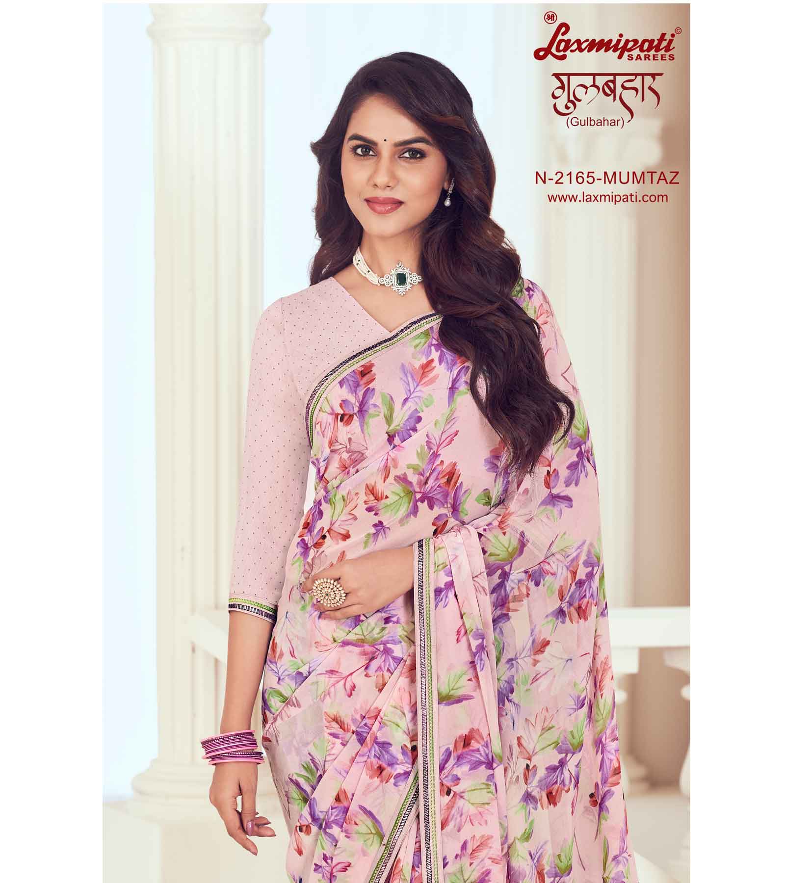 Laxmipati Gulbhar N-2165 Georgette Pink Saree