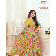 Laxmipati Gulbhar N-2166 Georgette Mustard Saree