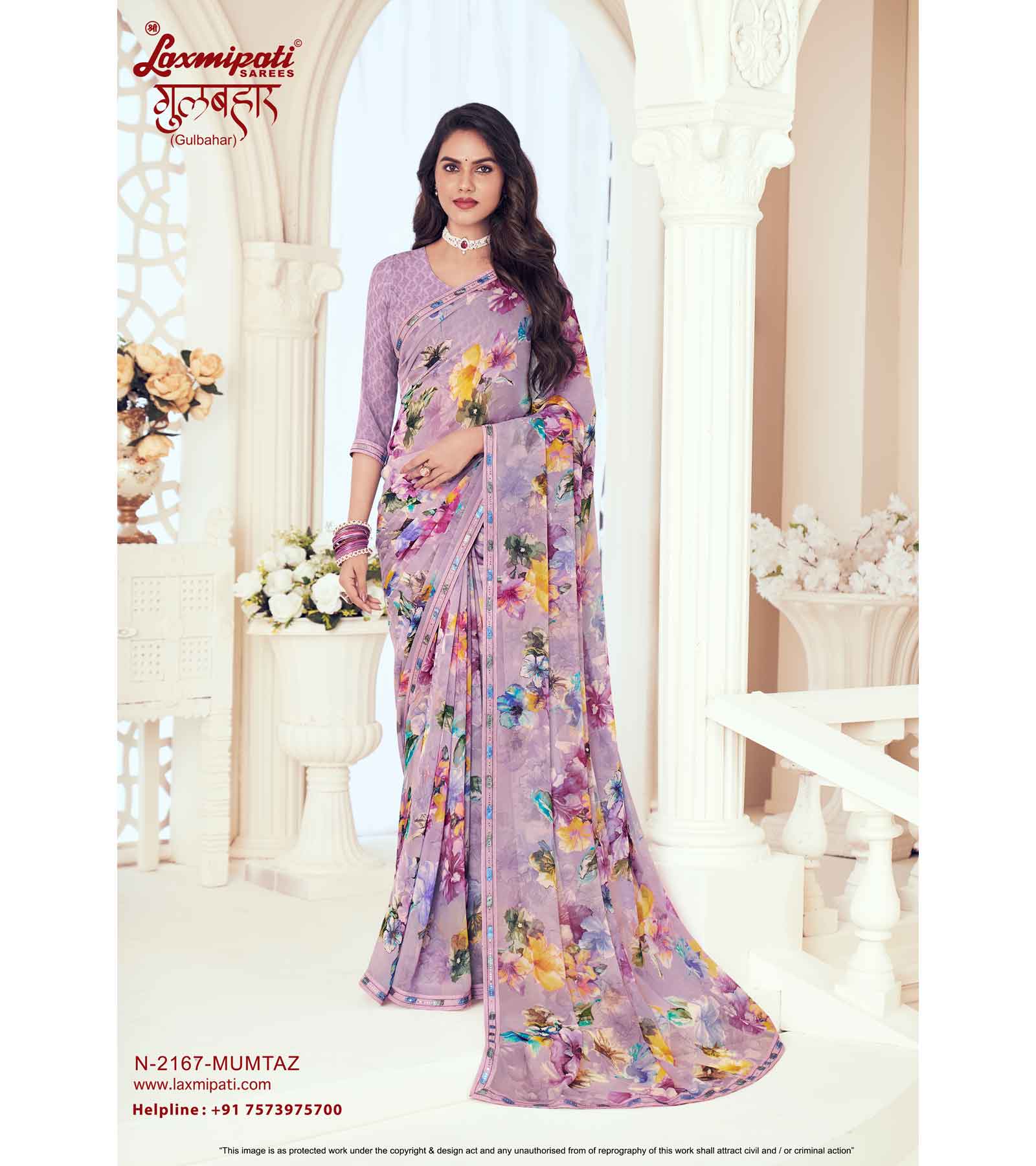 Laxmipati Gulbhar N-2167 Georgette Purple Saree