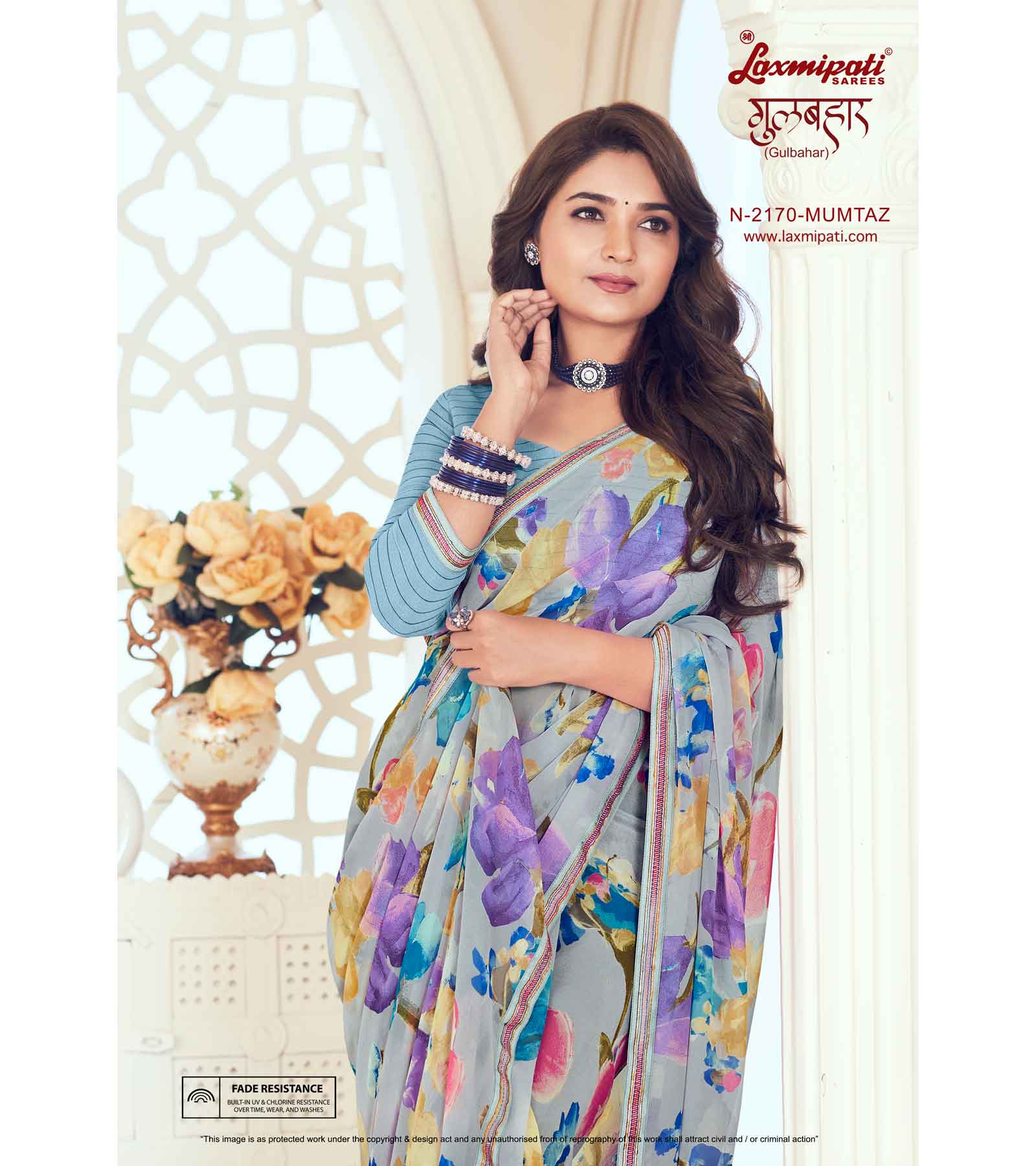 Laxmipati Gulbhar N-2170 Georgette Blue Saree