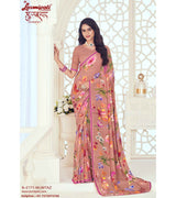 Laxmipati Gulbhar N-2171 Georgette Brown Saree