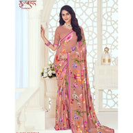 Laxmipati Gulbhar N-2171 Georgette Brown Saree