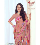 Laxmipati Gulbhar N-2171 Georgette Brown Saree