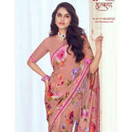 Laxmipati Gulbhar N-2171 Georgette Brown Saree