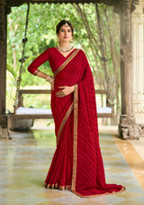 Laxmipati Rim_Jhim N-2179 Georgette Maroon Saree