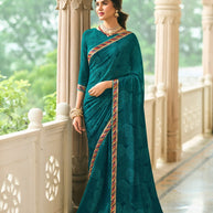 Laxmipati Rim_Jhim N-2180 Georgette Blue Saree