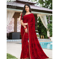 Laxmipati Amrit Varsha N-2184 Satin Red Saree