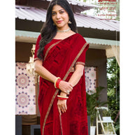 Laxmipati Amrit Varsha N-2184 Satin Red Saree
