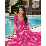 Laxmipati Amrit Varsha N-2185 Chiffon Pink Saree
