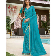 Laxmipati Amrit Varsha N-2187 Chiffon Blue Saree