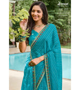 Laxmipati Amrit Varsha N-2187 Chiffon Blue Saree