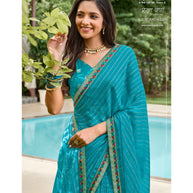 Laxmipati Amrit Varsha N-2187 Chiffon Blue Saree