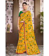 Laxmipati Amrit Varsha N-2190 Chiffon Yellow Saree