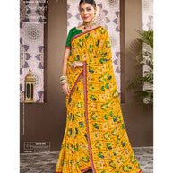 Laxmipati Amrit Varsha N-2190 Chiffon Yellow Saree