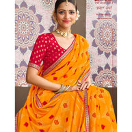 Laxmipati Amrit Varsha N-2196 Chiffon Mustard Saree